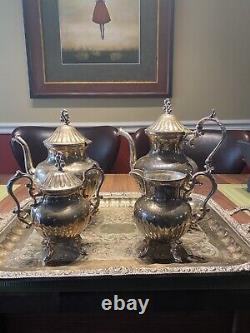 Silver Birmingham Company Silver On Copper Tea Coffee Set