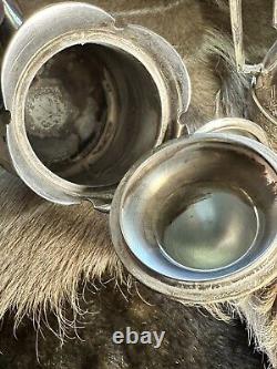 Silver Coffee Tea Set Qty 2 Aztec Spanish Mexican Theme Triple Silver Plate