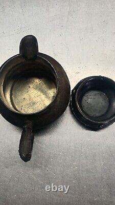 Silver On Copper Vintage Ornate Tea Kettle