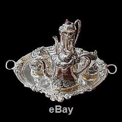 Silver Plate Art Nouveau Tea Set by WMF, 5-piece #6049