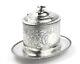 Silver Plate Barker Ellis Footed Tea Caddy Biscuit Box Embossed Oval Tray-slv292