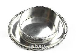 Silver Plate Barker Ellis Footed Tea Caddy Biscuit Box Embossed Oval Tray-SLV292