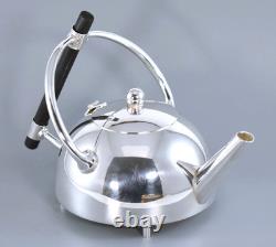 Silver Plate Christopher Dresser Art Deco Design Round Tea Pot