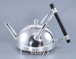 Silver Plate Christopher Dresser Art Deco Design Round Tea Pot