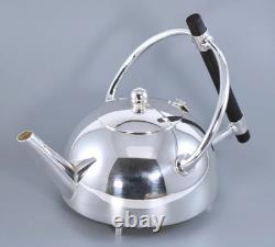 Silver Plate Christopher Dresser Art Deco Design Round Tea Pot