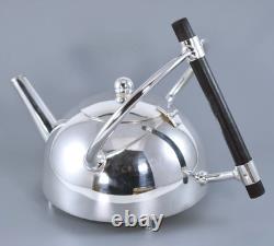 Silver Plate Christopher Dresser Art Deco Design Round Tea Pot