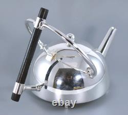 Silver Plate Christopher Dresser Art Deco Design Round Tea Pot