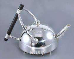 Silver Plate Christopher Dresser Art Deco Design Round Tea Pot