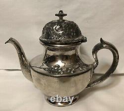 Silver Plate Coffee/Tea Pot, Sugar Bowl & Creamer Set