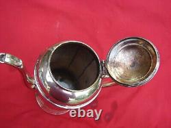 Silver Plate Coffee Tea Set 4 Pieces with Serving Tray