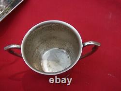 Silver Plate Coffee Tea Set 4 Pieces with Serving Tray