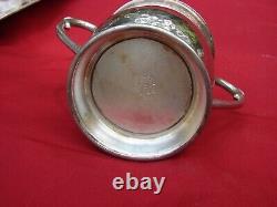 Silver Plate Coffee Tea Set 4 Pieces with Serving Tray