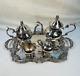 Silver Plate Coffee And Tea Set Of 4 Plus Butler Tray