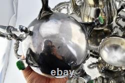 Silver Plate Complete 6pc. Floral Coffee and Tea Set