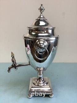 Silver Plate Footed Tea Urn 15 Tall