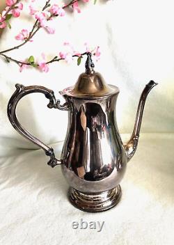 Silver Plate Oneida Tea Pot Coffee Pot, Creamer & Sugar Bowl (4 pcs) Vintage