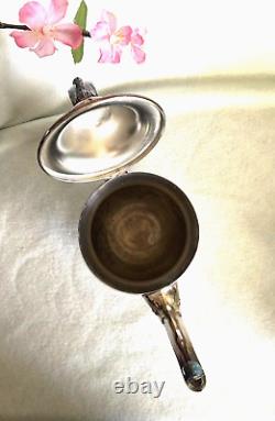 Silver Plate Oneida Tea Pot Coffee Pot, Creamer & Sugar Bowl (4 pcs) Vintage