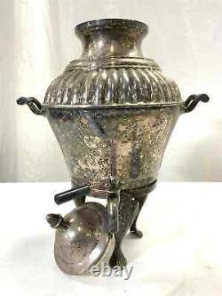 Silver Plate Samovar Hot Water Tea Coffee Urn Italy Antique