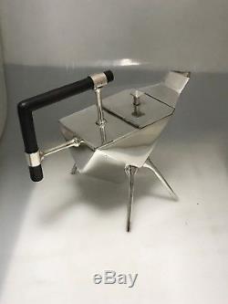 Silver Plate Tea Pot Christopher Dresser Design Teapot of Art Deco Style
