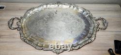 Silver Plate Tea Pot Serving Gorham Rosewood Tray YC1604 Yc1603 Yc1601 Yc1607