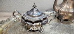Silver Plate Tea Pot Serving Gorham Rosewood Tray YC1604 Yc1603 Yc1601 Yc1607
