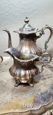 Silver Plate Tea Pot Serving Gorham Rosewood Tray YC1604 Yc1603 Yc1601 Yc1607