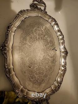 Silver Plate Tea Pot Serving Gorham Rosewood Tray YC1604 Yc1603 Yc1601 Yc1607