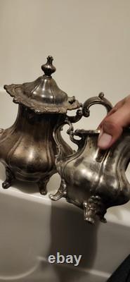 Silver Plate Tea Pot Serving Gorham Rosewood Tray YC1604 Yc1603 Yc1601 Yc1607