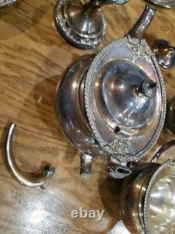 Silver Plate Tea Serving Bundle 13 pieces Various Brands Community Wilcox