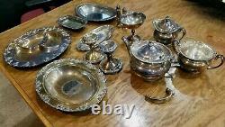 Silver Plate Tea Serving Bundle Various Brands Community Wilcox 13 pieces