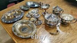 Silver Plate Tea Serving Bundle Various Brands Community Wilcox 13 pieces