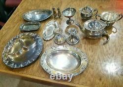 Silver Plate Tea Serving Bundle Various Brands Community Wilcox 13 pieces