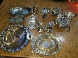 Silver Plate Tea Serving Bundle Various Brands Community Wilcox 13 pieces