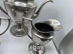 Silver Plate Tea Set Pairpoint Teapot, Plate Creamer & Sugar Bowl B321 Vintage