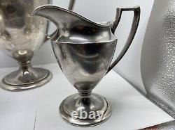 Silver Plate Tea Set Pairpoint Teapot Plate Creamer Sugar Bowl B321 Vintage VTG