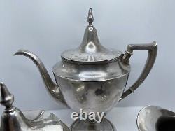 Silver Plate Tea Set Pairpoint Teapot Plate Creamer Sugar Bowl B321 Vintage VTG