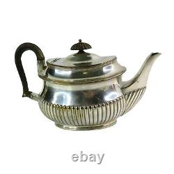 Silver Plate Tea Set Tea Pot with Matching Creamer and Sugar King George III