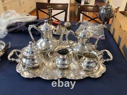 Silver Plate Tea Set with tray