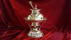 Silver Plate Tipping Tea/coffee Pot Server & Warmer With Stand & Burner 14 Tall