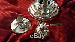 Silver Plate Tipping Tea/coffee Pot Server & Warmer With Stand & Burner 14 Tall