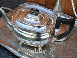 Silver Plate Viners Sheffield Tea Coffee Sugar Candle Harbour Large Tray 9 ITEMS