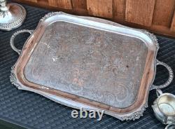 Silver Plate Viners Sheffield Tea Coffee Sugar Candle Harbour Large Tray 9 ITEMS