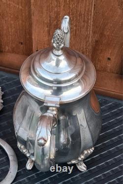 Silver Plate Viners Sheffield Tea Coffee Sugar Candle Harbour Large Tray 9 ITEMS