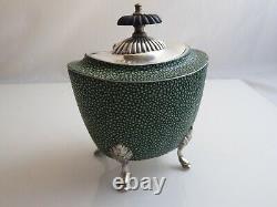 Silver Plated And Faux Shagreen Tea Caddy