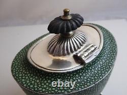 Silver Plated And Faux Shagreen Tea Caddy