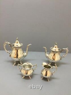 Silver Plated Baroque Pattern By Wallace Tea Set Coffee Set 4 PC