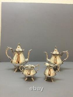 Silver Plated Baroque Pattern By Wallace Tea Set Coffee Set 4 PC