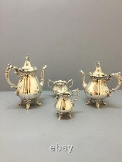 Silver Plated Baroque Pattern By Wallace Tea Set Coffee Set 4 PC