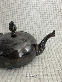 Silver Plated Coffee Tea Antique James W Tufts Quadruple Plate 4pc Serving. 4511