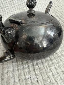 Silver Plated Coffee Tea Antique James W Tufts Quadruple Plate 4pc Serving. 4511